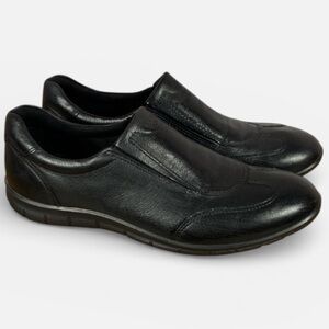 Ecco Women's Black Leather Babett II Slip-On Comfort Shoes Sz EU 40 US9